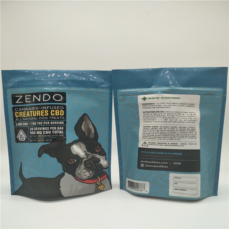 童鎖包裝袋寵物食品袋防止兒童打開雙骨條局部UV自立拉鏈袋
